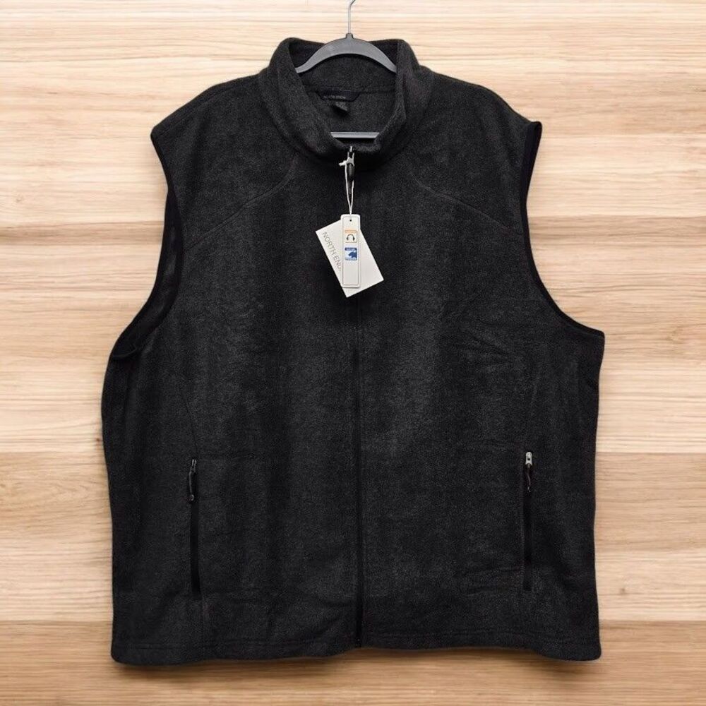 Men’s 3XL North End Voyage Vest Heather Charcoal Fleece Zip Pockets Audio Port - Picture 6 of 12